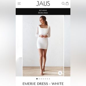 Brand: Jaus, Style: Emerie Dress, Color: White, Condition: Brand New
